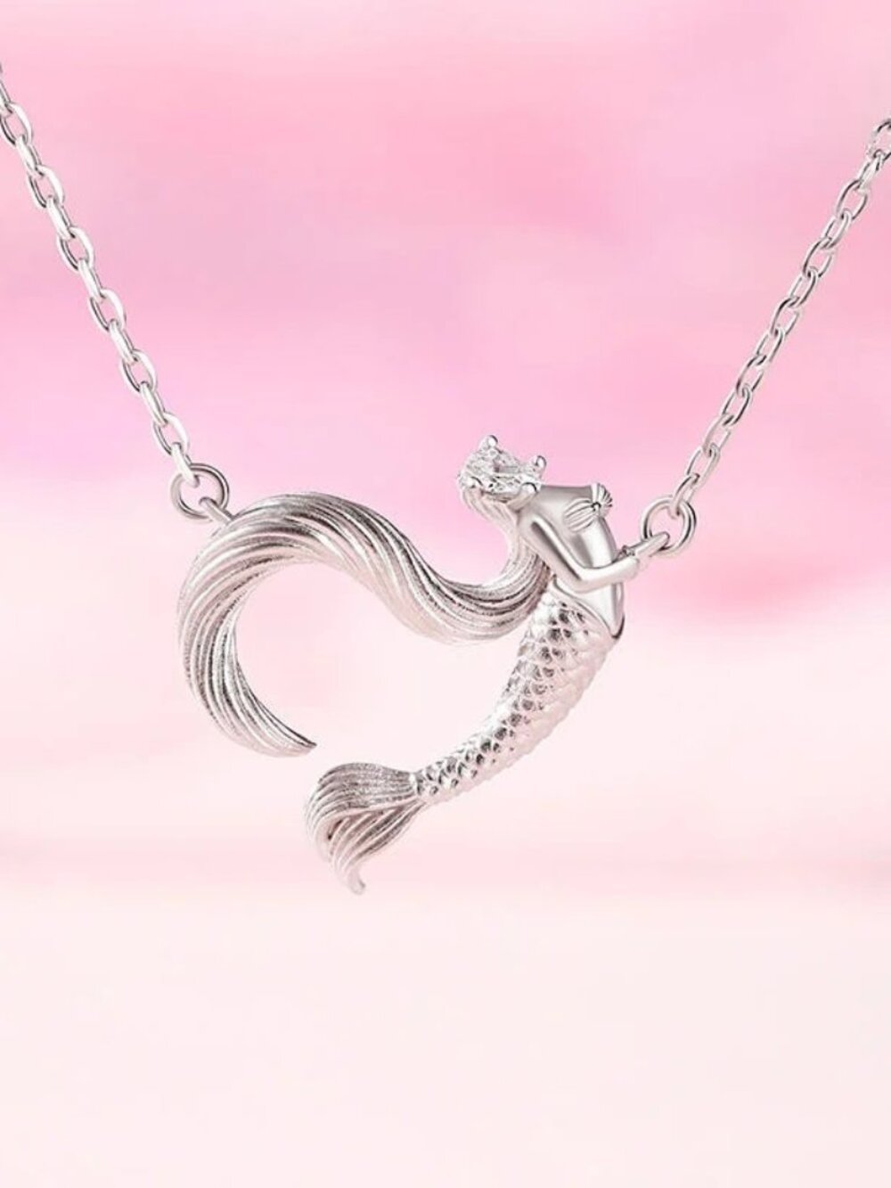 Jeulia "Dancing by the Moonlight" Mermaid Necklace